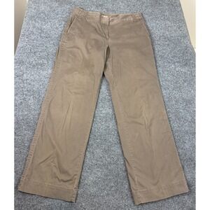 J. Jill Women's Size 10 Stretch Chino Pants Brown Taupe Straight Leg Flat Front